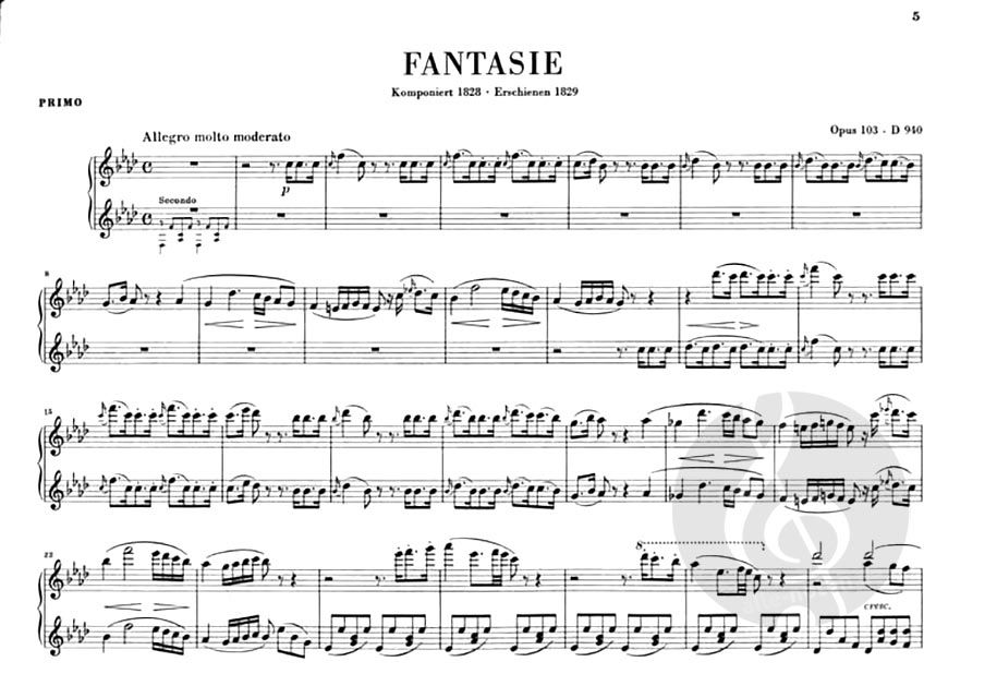 Fantasy in f minor Op. 103 D 940 by Franz Schubert » Piano Sheet Music