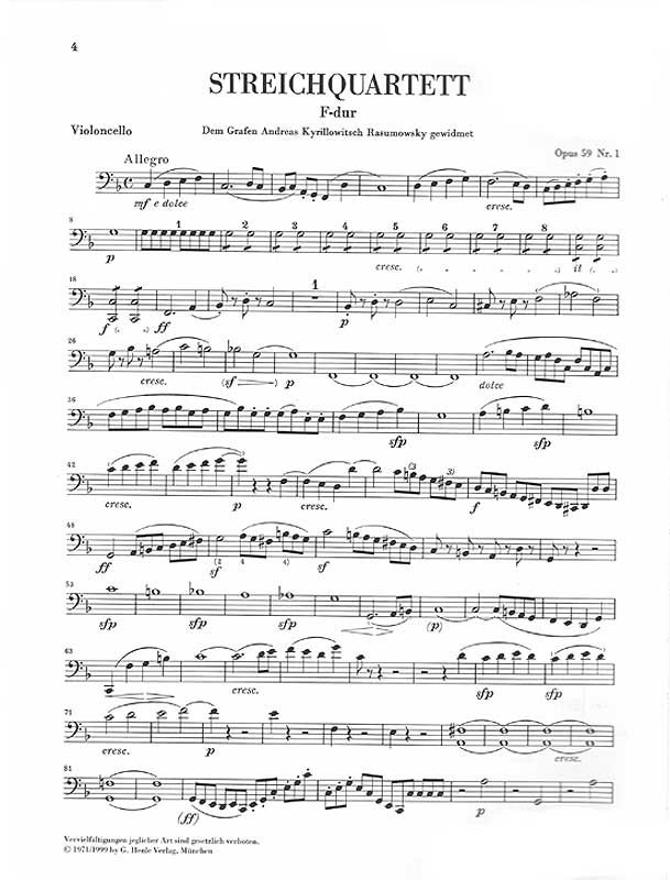 74 95  String Quartet Ludwig van Beethoven Set String Quartets op Score & 59 
