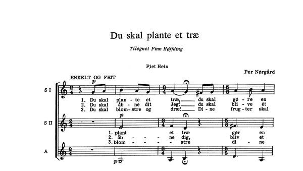 Du Skal Plante Et Trae (Per Norgard)  Sheet Music for Women's Choir