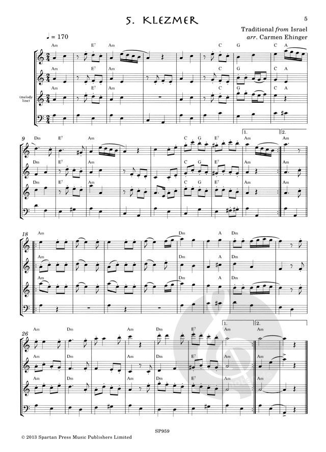 Klezmer Sheet Music For Flexible Ensemble