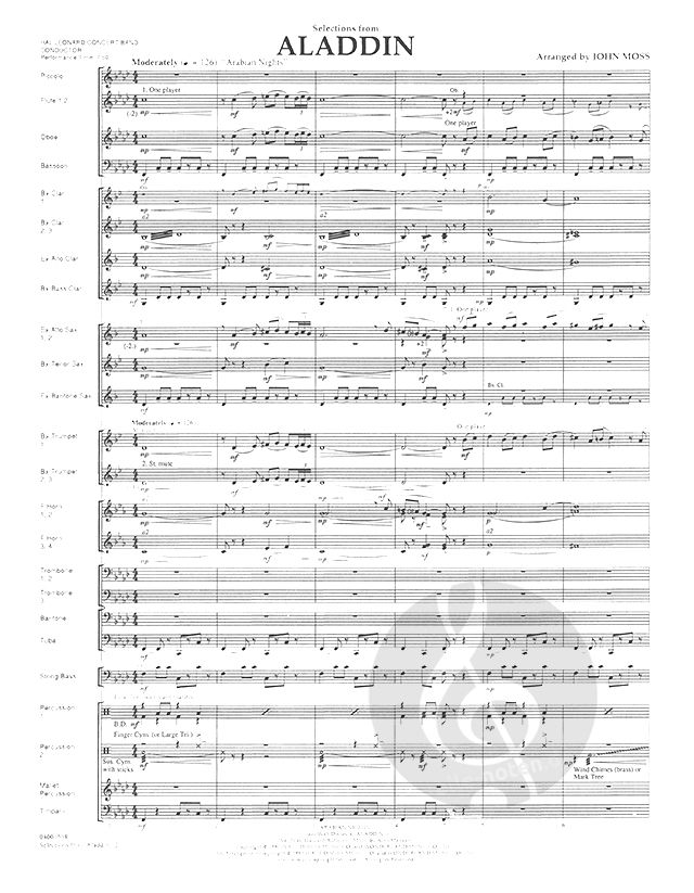アランページ Aladdin Selections (Alan Menken) » Sheet Music for Concert Band