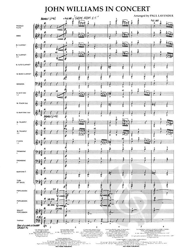 John Williams In Concert » Concert Band Sheet Music